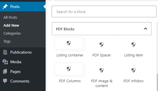 PDF blocks - nopea.media WordPress plugin